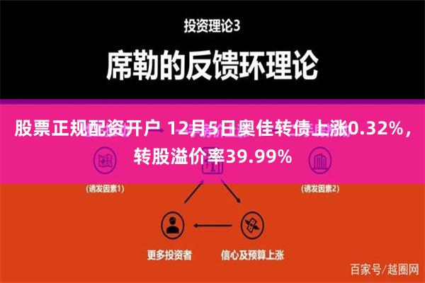 股票正规配资开户 12月5日奥佳转债上涨0.32%，转股溢价